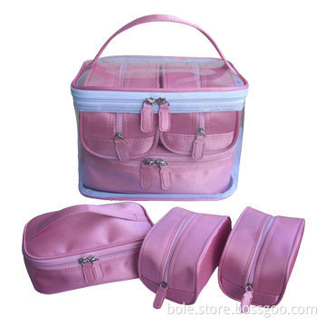 Satin Cosmetic Bag Set, Suitable for Ladies' Packing Cosmetics